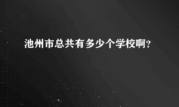 池州市总共有多少个学校啊？