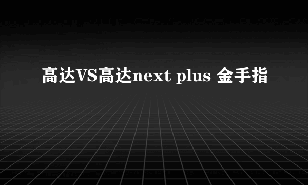 高达VS高达next plus 金手指