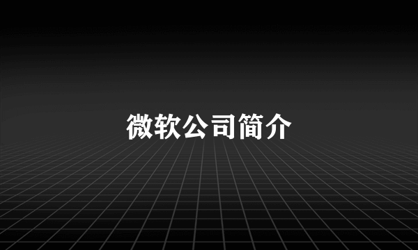 微软公司简介