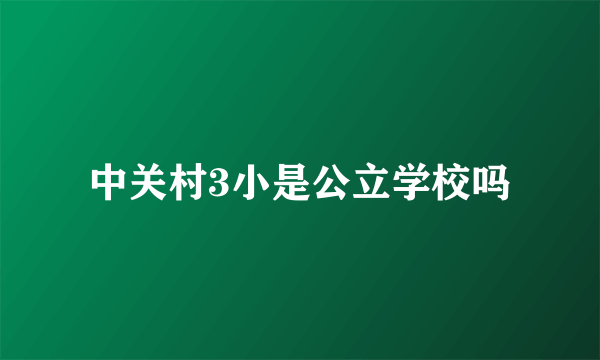 中关村3小是公立学校吗