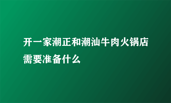 开一家潮正和潮汕牛肉火锅店需要准备什么