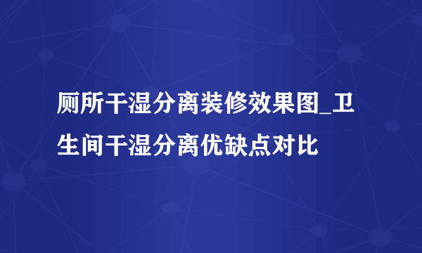 厕所干湿分离装修效果图_卫生间干湿分离优缺点对比