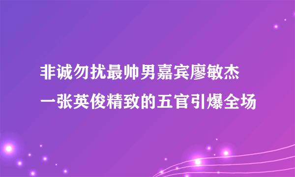 非诚勿扰最帅男嘉宾廖敏杰 一张英俊精致的五官引爆全场