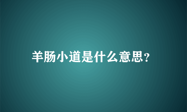 羊肠小道是什么意思？