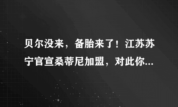 贝尔没来，备胎来了！江苏苏宁官宣桑蒂尼加盟，对此你怎么看？