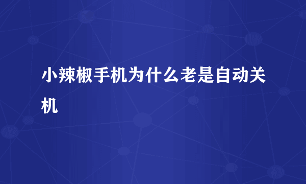 小辣椒手机为什么老是自动关机