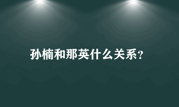 孙楠和那英什么关系？