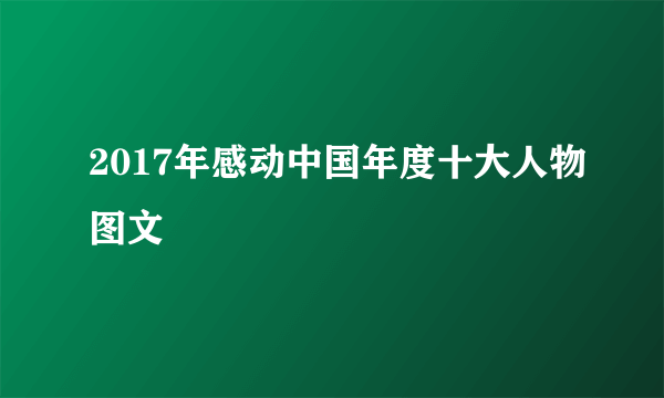 2017年感动中国年度十大人物图文