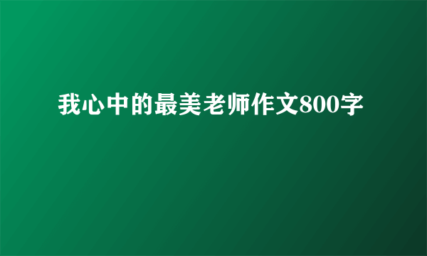 我心中的最美老师作文800字