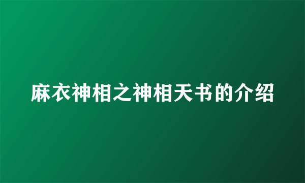 麻衣神相之神相天书的介绍