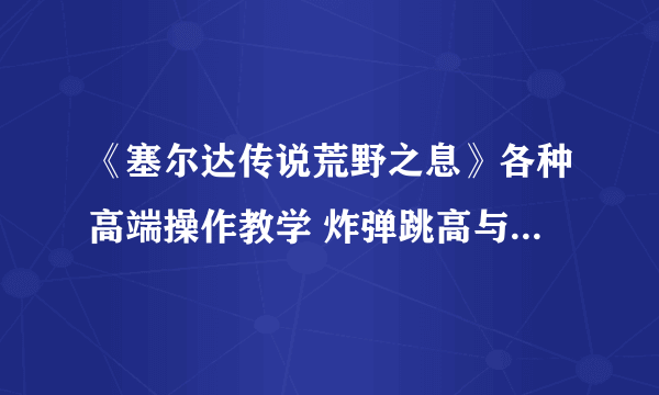 《塞尔达传说荒野之息》各种高端操作教学 炸弹跳高与停滞发射等操作解析