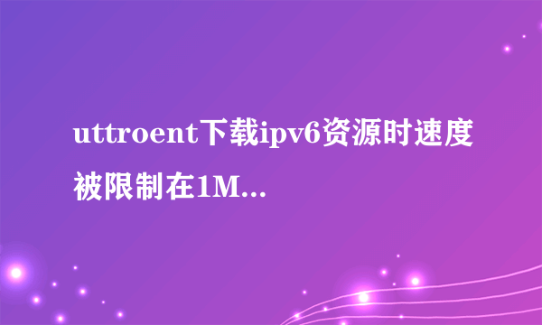 uttroent下载ipv6资源时速度被限制在1M左右解决