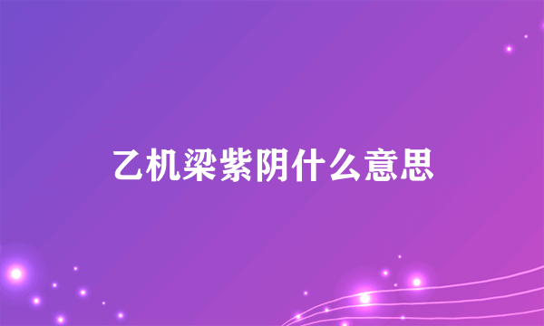 乙机梁紫阴什么意思