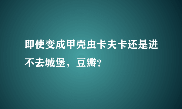 即使变成甲壳虫卡夫卡还是进不去城堡，豆瓣？