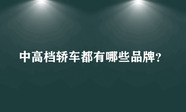 中高档轿车都有哪些品牌？