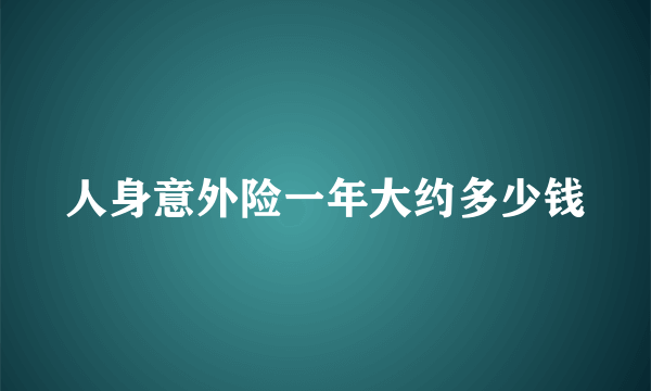 人身意外险一年大约多少钱