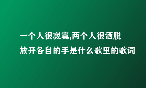 一个人很寂寞,两个人很洒脱放开各自的手是什么歌里的歌词