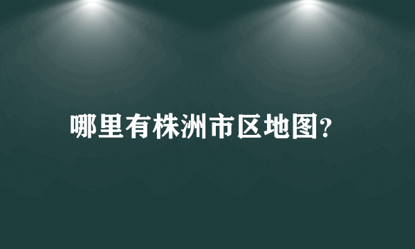 哪里有株洲市区地图？