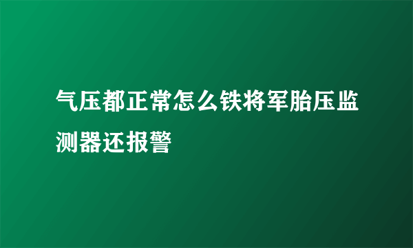 气压都正常怎么铁将军胎压监测器还报警