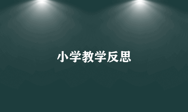 小学教学反思