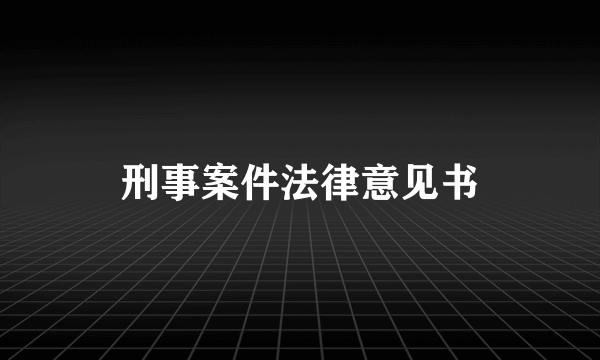 刑事案件法律意见书