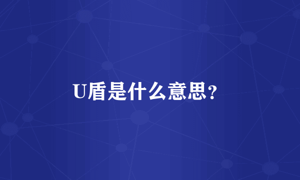 U盾是什么意思？