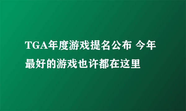 TGA年度游戏提名公布 今年最好的游戏也许都在这里