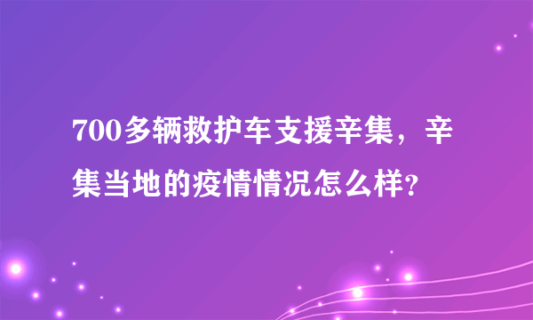 700多辆救护车支援辛集，辛集当地的疫情情况怎么样？