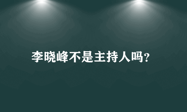 李晓峰不是主持人吗？