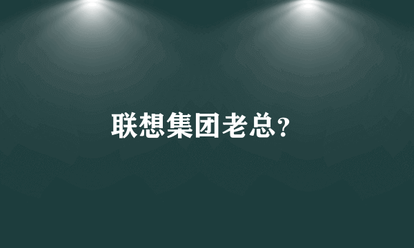 联想集团老总？