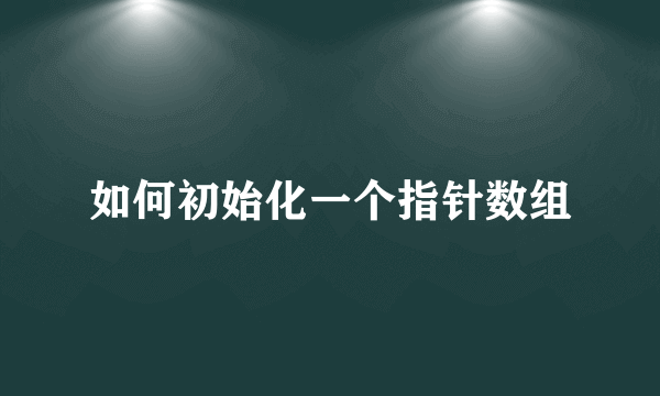 如何初始化一个指针数组