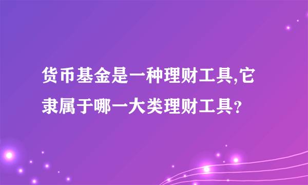 货币基金是一种理财工具,它隶属于哪一大类理财工具？