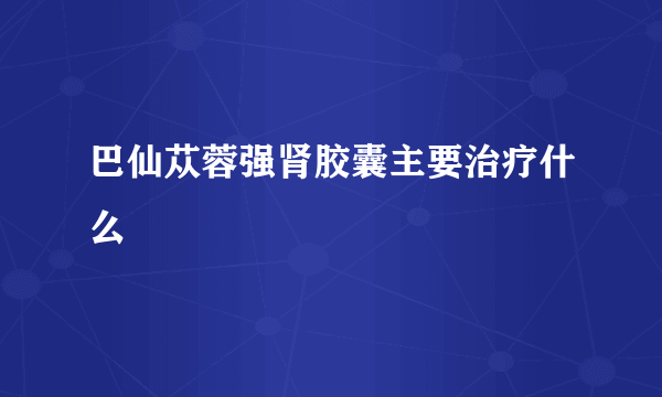 巴仙苁蓉强肾胶囊主要治疗什么