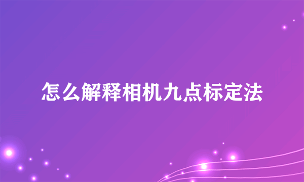 怎么解释相机九点标定法