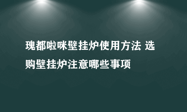 瑰都啦咪壁挂炉使用方法 选购壁挂炉注意哪些事项