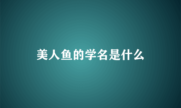 美人鱼的学名是什么