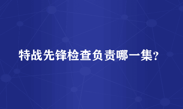 特战先锋检查负责哪一集？