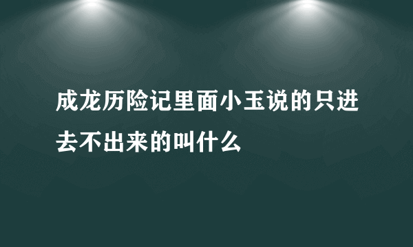 成龙历险记里面小玉说的只进去不出来的叫什么