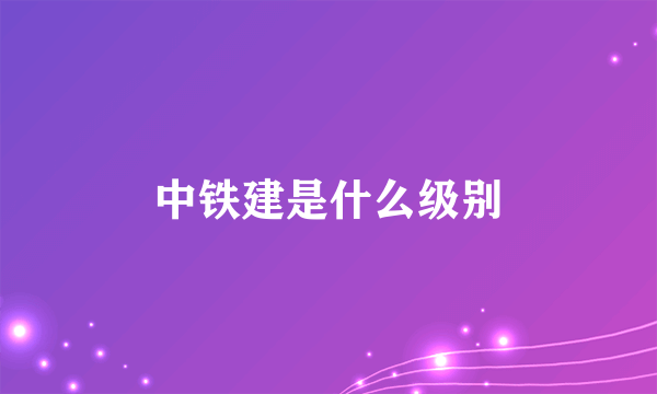 中铁建是什么级别