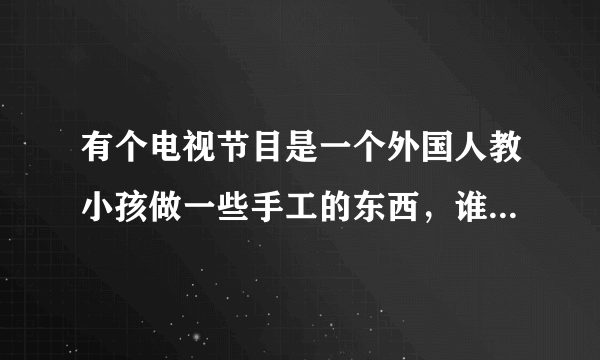 有个电视节目是一个外国人教小孩做一些手工的东西，谁知道这个节目叫什么名字？