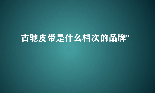 古驰皮带是什么档次的品牌