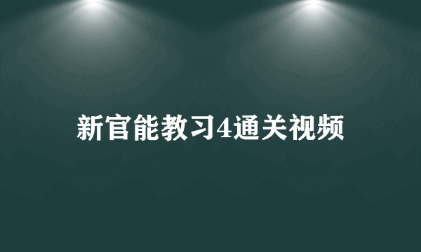 新官能教习4通关视频