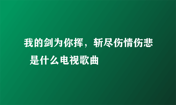 我的剑为你挥，斩尽伤情伤悲  是什么电视歌曲