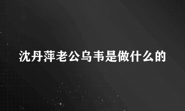 沈丹萍老公乌韦是做什么的