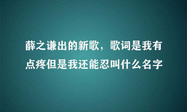 薛之谦出的新歌，歌词是我有点疼但是我还能忍叫什么名字