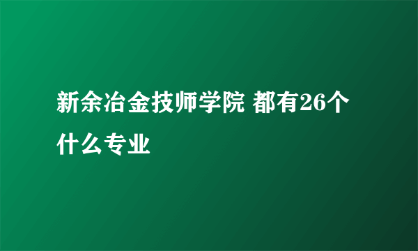 新余冶金技师学院 都有26个什么专业