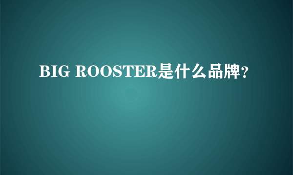 BIG ROOSTER是什么品牌？