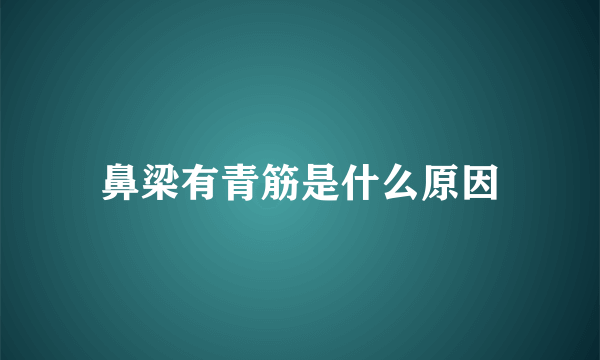 鼻梁有青筋是什么原因