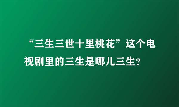 “三生三世十里桃花”这个电视剧里的三生是哪儿三生？