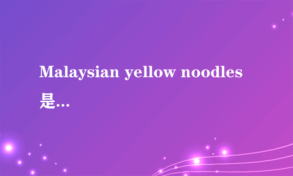 Malaysian yellow noodles是什么东西？